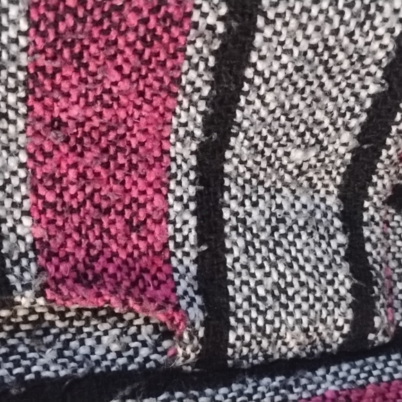 Retro Stripe Boho Baja Skater Hooded Pullover Poncho 90s Ragae Casual Streetwear - Picture 7 of 15